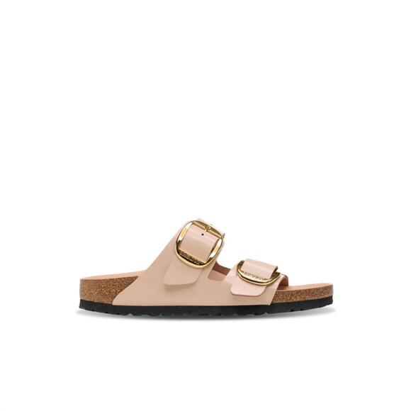 NEW BIRKENSTOCK women's arizona big buckle narrow sandal in high shine new beige - Picture 3 of 4